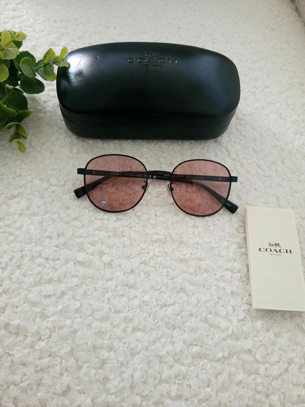 Coach Round Women's Sunglasses with Rose-Tint Lenses